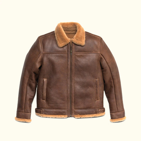 Men's Shearling Leather Bomber Jacket