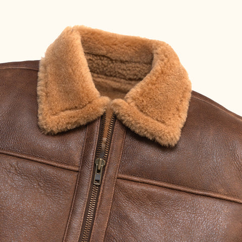Men's Shearling Leather Bomber Jacket