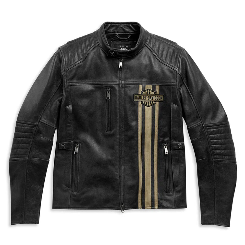 Black Harley Davidson Replica Leather Motorcycle Jacket