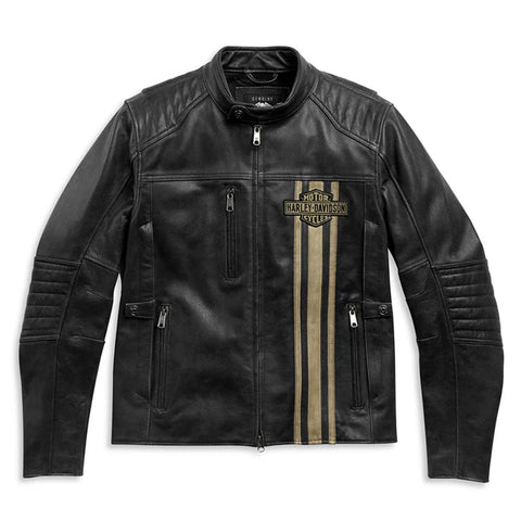 Black Harley Davidson Replica Leather Motorcycle Jacket
