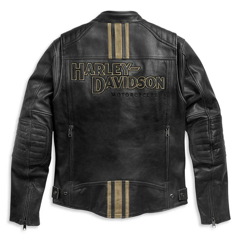 Black Harley Davidson Replica Leather Motorcycle Jacket