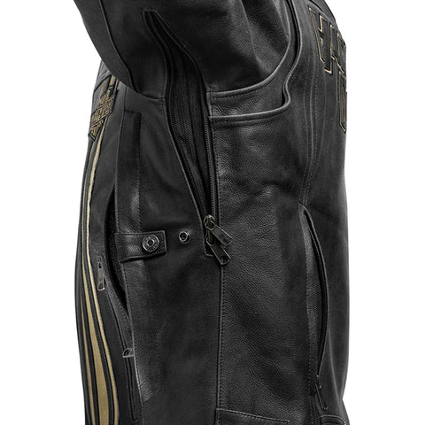 Black Harley Davidson Replica Leather Motorcycle Jacket