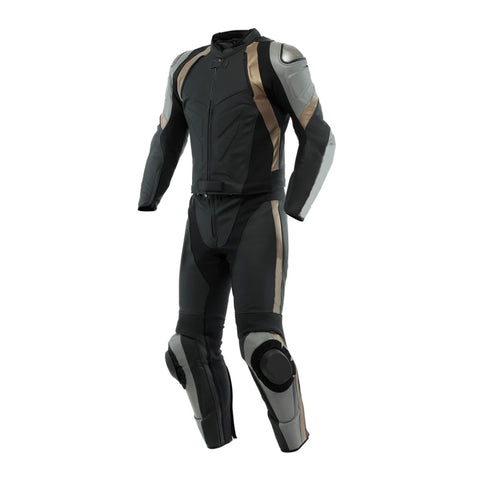 Charcoal Leather Motorcycle Suit