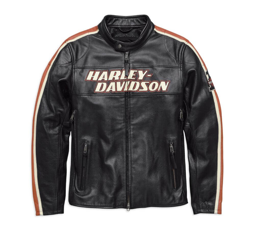 Harley Davidson Black Leather Biker Jacket Replica