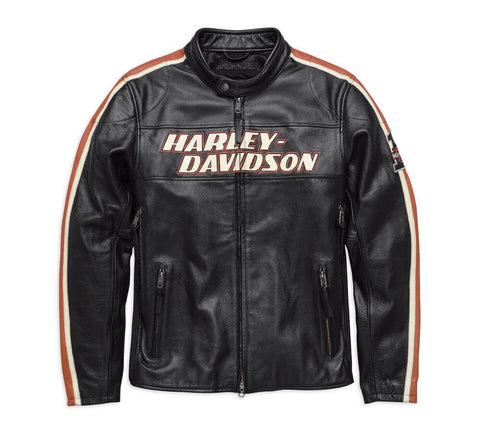 Harley Davidson Black Leather Biker Jacket Replica