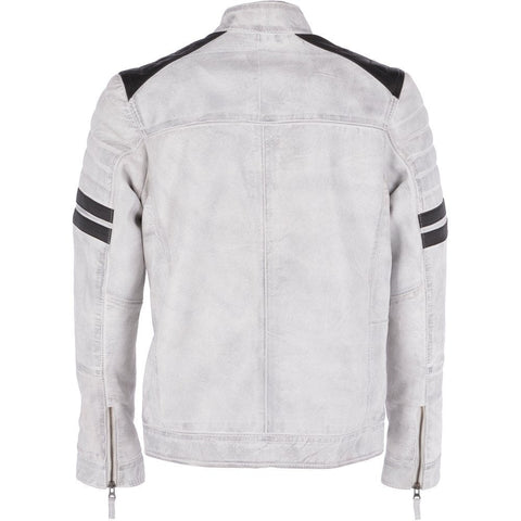 Stylish White Biker Leather Jacket