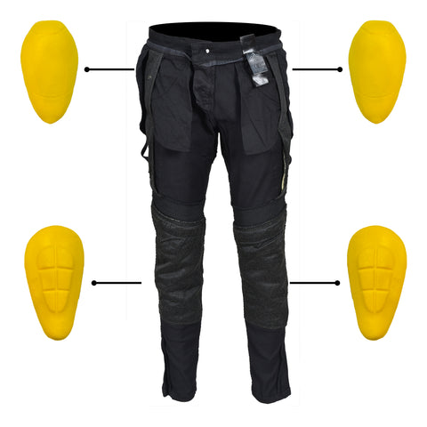 Kevlar Motorcycle Jeans Black Motorbike Protective Pants