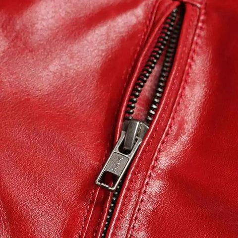 Men's Shearling Red Real Leather Jacket