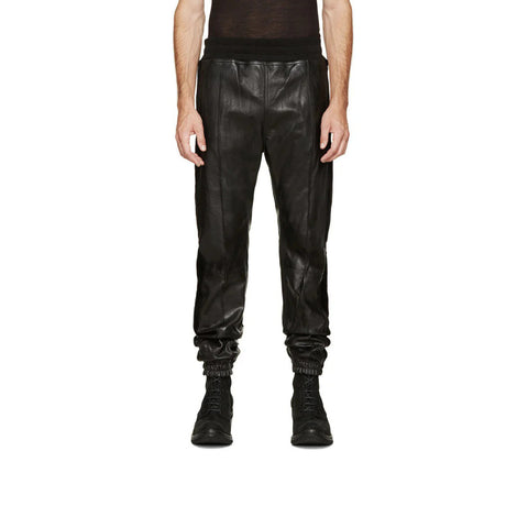 Men's Superior Leather Quality Stylish Pants Black