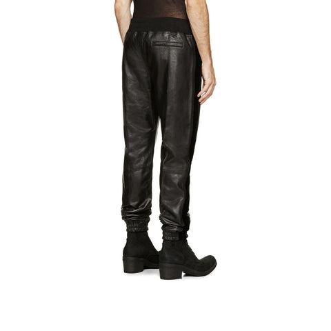 Men's Superior Leather Quality Stylish Pants Black