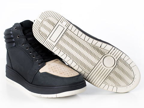 BLACK/GREY STREET AIR ANKLE MOTORCYCLE SNEAKERS