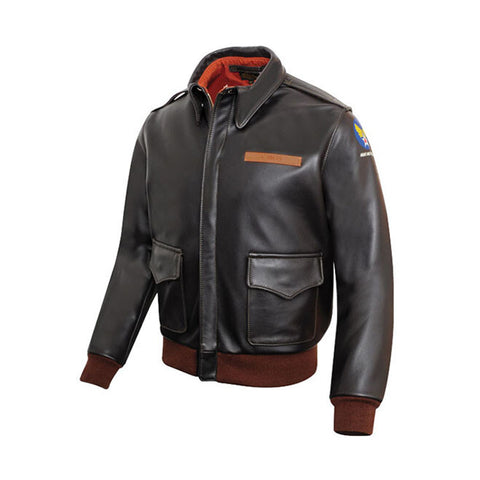 Coffee Brown Bomber Leather Jacket